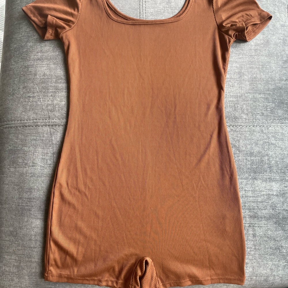 SHEIN Ribbed Brown Women's Romper/Bodysuit - worn 1x
